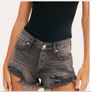 Free People We The Free Loving Good Vibrations Shorts in Sulphor Black size 31
